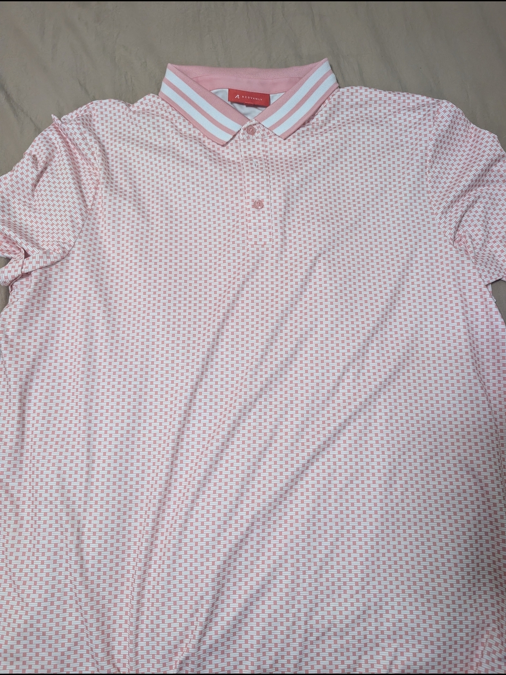 Mens Pink Patterned Polo Shirt